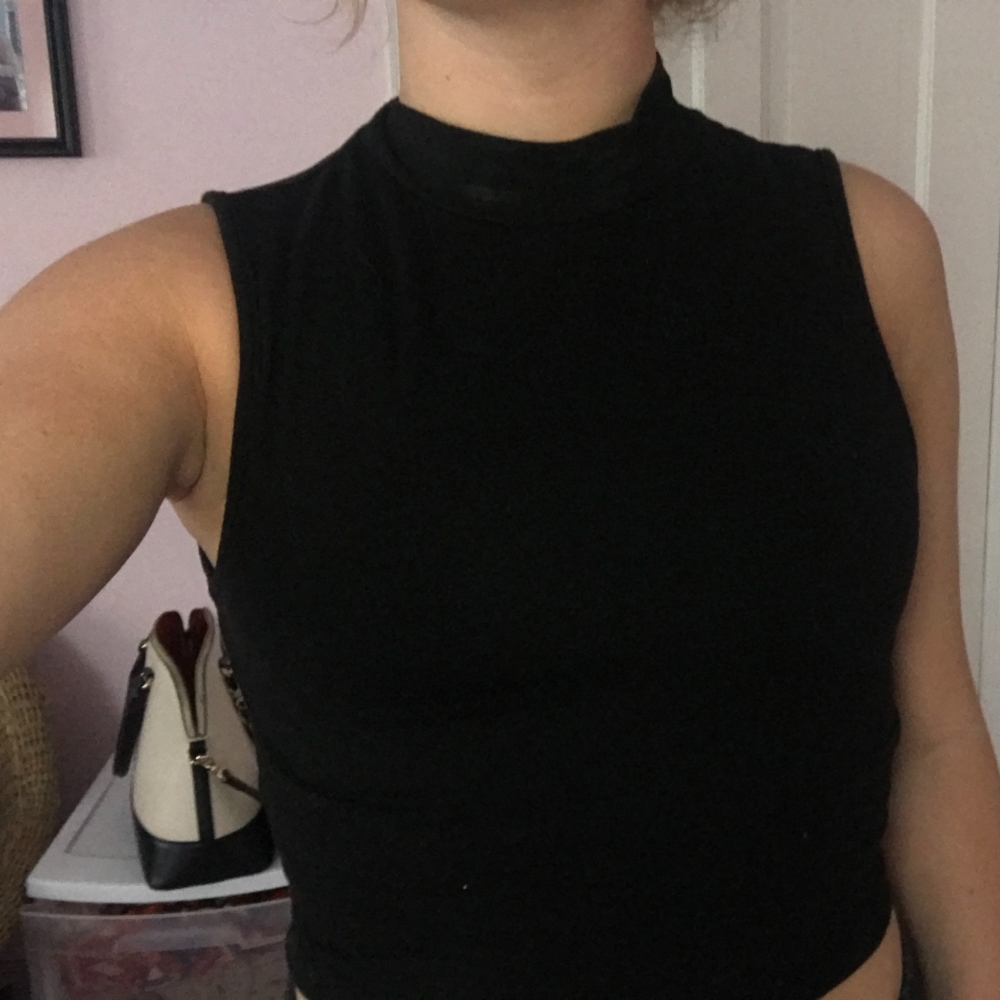 black turtle neck short sleeve